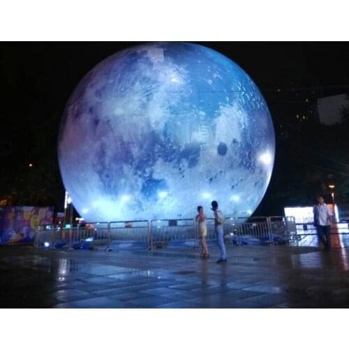 4M Tall giant inflatable moon ball with LED light inflatable planet balloon for advertising outdoor props