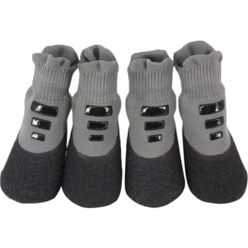 4pcs/Set Cotton Pet Dog Shoes Non-slip Dog Rain Snow Boots Socks For Puppy Dog Cats Pet Chihuahua Footwear Pugs Products
