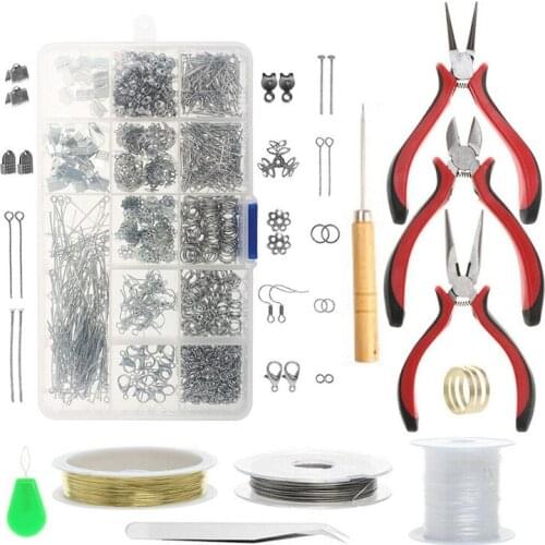 Needle Loop Buckle Accessories DIY Bracelet Necklace Material Tool Pliers Jewelry Making Starter Kit