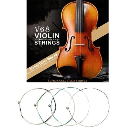 IRIN V68 Professional Violin Strings (E-A-D-G) Nickel Silver Wound for 4/4 3/4 1/2 1/4 Violin E56D