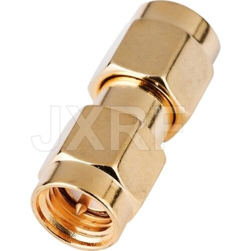 JXRF Coaxial Coax Adapter SMA Male Plug to RP-SMA Male Plug Straight Gilded SMA to RP-SMA Connector