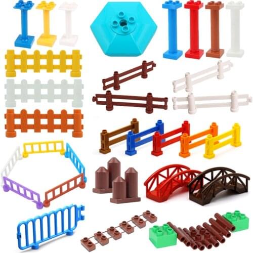 Architecture Big building blocks accessories Fence bridge ladder Basket Multifunction Hook children Toys gift compatible Duplos