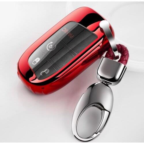 Beautiful Soft TPU Smart Car Key Case Full Cover For Jeep Renegade Grand Cherokee for Chrysler 200 300 Liberty Remote keychain