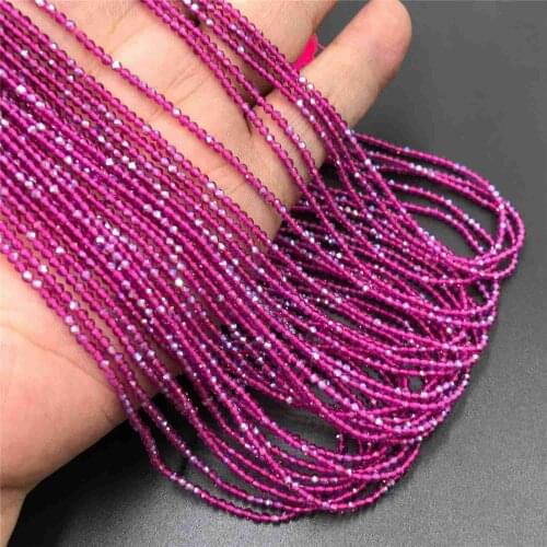 2mm Small Beads round AB red rub y Natural stone beads quartz faceted beads tiny loose stone beads jewelry making handmade women