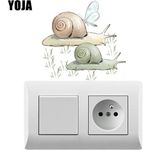 YOJA Snails And Dragonfly Room Bedroom Home Decor PVC Switch Decal Wall Sticker 8SS1220