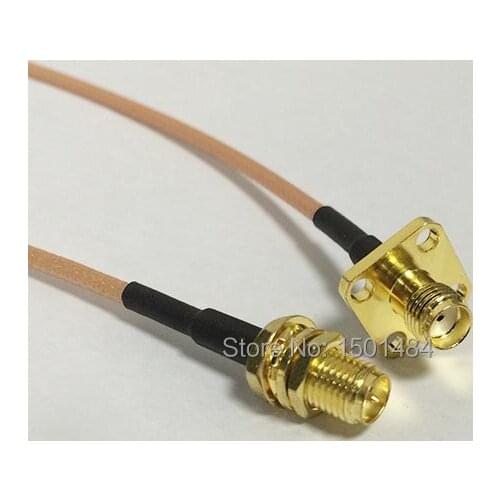 New RP-SMA Female Jack Connector Switch SMA Female nut Panel mount RG316 Cable 15CM 6" Adapter for wifi antenna