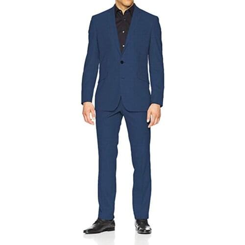 2020 New Blue Mens Suits For Wedding Custome Made Terno Masculino Suits Formal Blazer Party Suit Two Pieces Suit(Jacket+Pants)