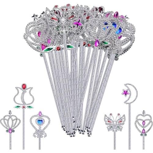 12/24pcs Girls Wands Lovely Wands Rose Heart Design Angel Fairy Stick For Girls Birthday Party Cosplay Wedding Cosplay Costume