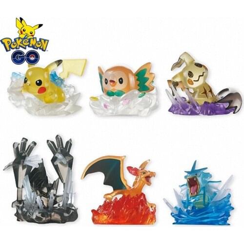 Genuine Anime Pokemon Anime Figure box egg Rowlet Necrozma Pikachu Gyarados Model doll Toy For Kids Gift
