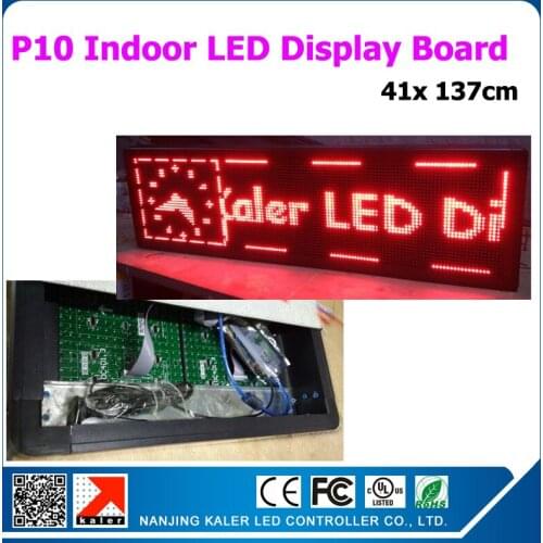 Semi-outdoor scrolling led display sign board red color 41x 137cm led display without backplane not waterproof indoor led sign