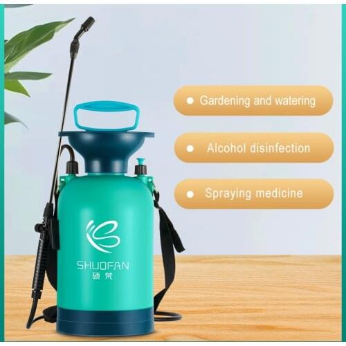 5.0L Lawn Garden Portable Sprayer Pump Pressure Sprayer With Adjustable Shoulder Strap Extendable Wand 2 Water Nozzles