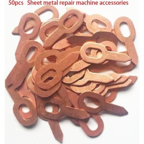 50 Oval Copper Gold Plated Dent Removal Ring Welding Tongue Meson Key Pad, No Paint Dent Lift Repair Tool Dent Removal Kit Washe