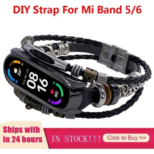 Watch Band For Xiaomi Mi Band 6 Strap Watch Leather Wrist Strap For Xiaomi Mi Band 3 4 5 Accessories Bracelet For Miband 6 Strap