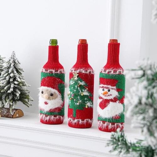 Christmas Sweater Wine Bottle Festive Vibrant Color 3D Cute Christmas Party Decorations Wine Bottle Sweater for Gathering