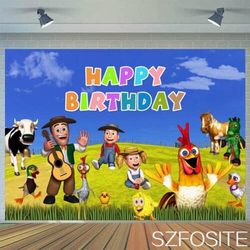 Happy Farm Worker Animal Music Party Backdrop Kids Birthday Room Table Decoration Photography Photo Baby Custom Vinyl Background