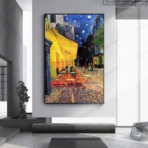 Van Goghs Famous Painting Evening Cafe Terrace Is A Photograph of An Impressionist Art Decor Wall Printed on A Poster on Canvas