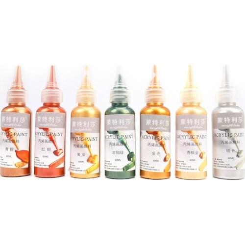 60ml Gold Paint Metallic acrylic paint waterproof not faded DIY painted Pigments