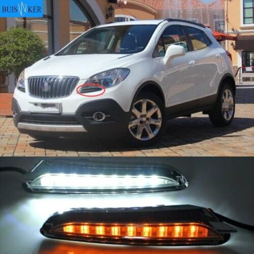 1Pair DRL For Buick Encore Opel Mokka 2012 2013 2014 2015 Daytime Running Lights Fog head Lamp cover Daylight