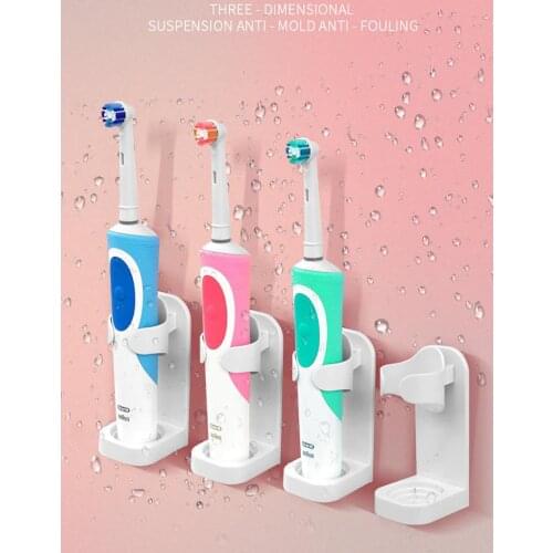1Pc Toothbrush Organizer Creative Traceless Stand Rack Electric Toothbrush Wall-Mounted Holder Space Saving Bathroom Accessories