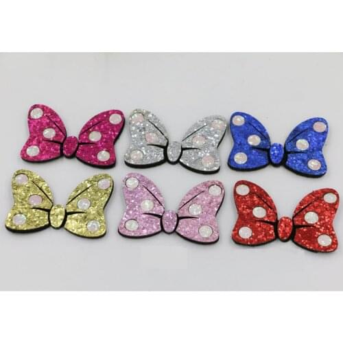 30 pcs/lot, Glitter Felt Bow for DIY Hair Ornaments , shoe accessories