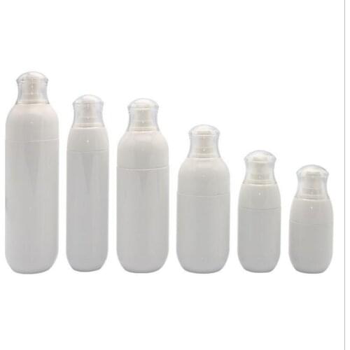 60Pcs/Lot 30-100ML White PETG High-End Essence Bottles Emulsion Pressure Spray Travel Sub Bottle HA2471