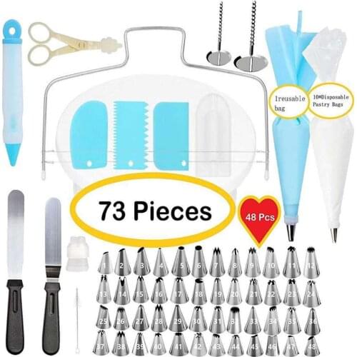 73 PCS Plastic Cake Rotary Table Set DIY Pastry accessories Cake Stand Cake Turntable Rotating Cake Decorating Baking Tool