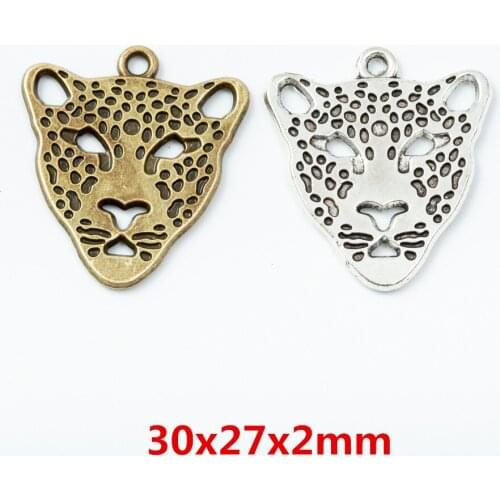 8pcs tiger zinc alloy charms pendant suitable for DIY Bracelet Necklace metal jewelry accessories 6741