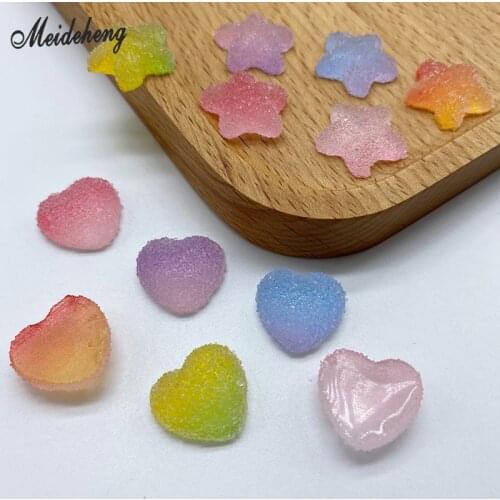 Acrylic Rainbow Soft Sugar Frosted Beads for Jewelry Making DIY Headdress Patch Earring Hair Clip Making Accessories