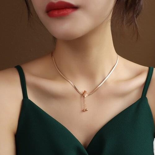 Fashion Butterfly Necklace For Women Gold Stainless Steel Blade Snake Chains Korean Style Aesthetic Charms Choker jewelry Gift