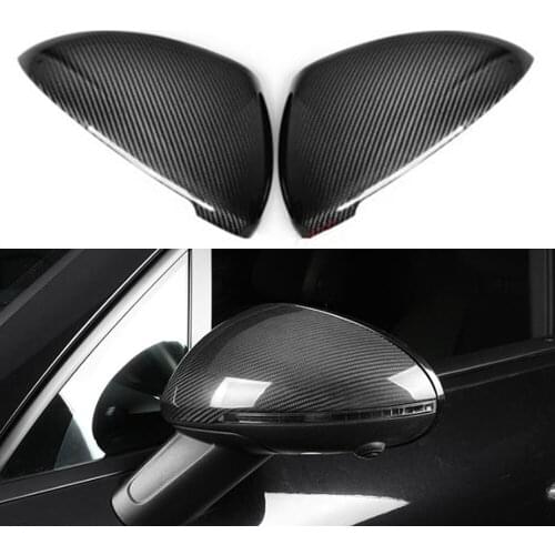 Carbon Fiber Made Car Side Wing Rear View Mirror Cover Cap Shell Trim For Porsche Cayenne Turbo GTS 2015- 2017