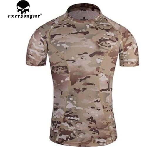 Emersongear Skin Tight Base Layer Camo Running Shirts Breathable Short Sleeve T-shirt Combat Camoflauge Shirt EM8605