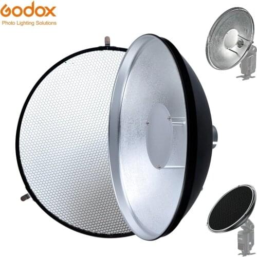 Godox Beauty Dish AD-S3 with Grid AD-S4 Flash Diffuser for WITSTRO Speedlite Flash AD180 AD360 AD200 AD360II