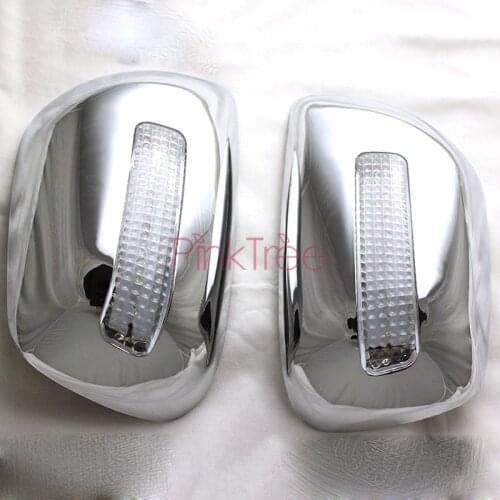 Chrome Side Wing Door Rearview Mirror Cover Trim With LED For Toyota RAV4 2001-2005 Car Styling Accessories