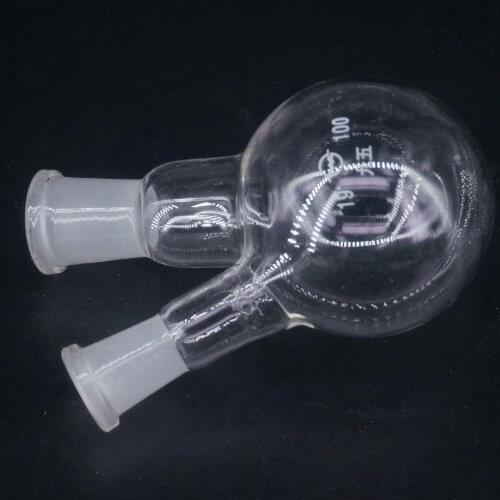 100ml 19/14# Central/Branch Joint 2-neck Round Bottom Lab Glass Boiling Flask