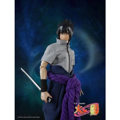 1/6 Scale Collectible Japanese Anime Figures Ninja Uchiha Sasuke With 2 Headsculpt 12" Action Figure Doll Plastic Model Toys