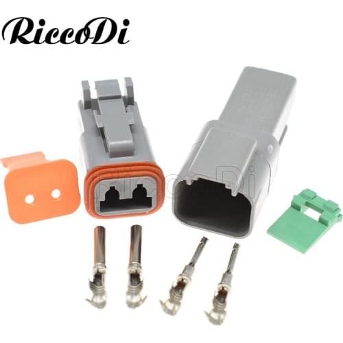 15 Sets Kit Gray DT06-2S DT04-2P Deutsch DT 2 Pin Male Female Automotive Electrical Wire Plug Boot Amphenol connector