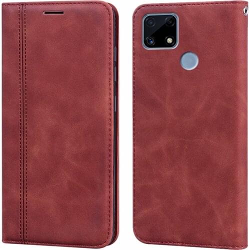 On Etui Realme C25s RMX3195 Leather Case For Realme 8 Pro RMX3081 Q3i Q3 Pro 5G Funda on Realmi C11 2021 C20A C21 C25 Back Cover