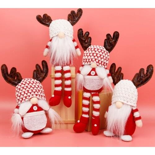 Cute Faceless Christmas Dolls Long Leg Standing Desktop Decoration Dolls for Home Party 2022 New Year Kids Adults Gifts Santa