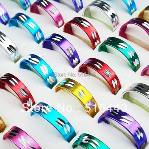 Fashion 100pcs Aluminum alloy Mix Color Rings Wholesale Jewelry Lots A-098