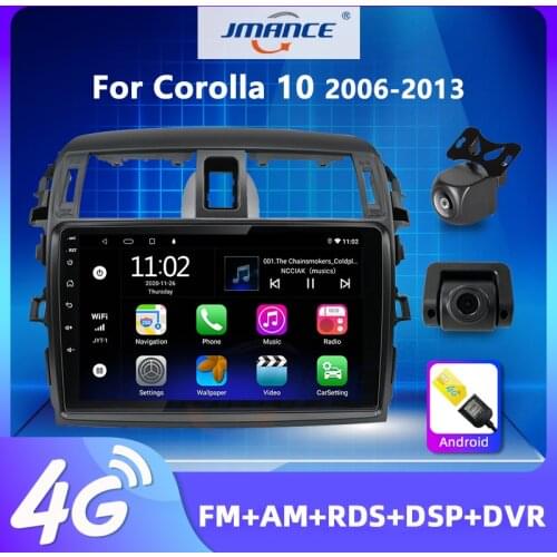 JMANCE Android 10 For Toyota Corolla 10 E140 E150 2006 - 2013 Car Radio Multimedia Video Player Navigation GPS No 2din 2 din