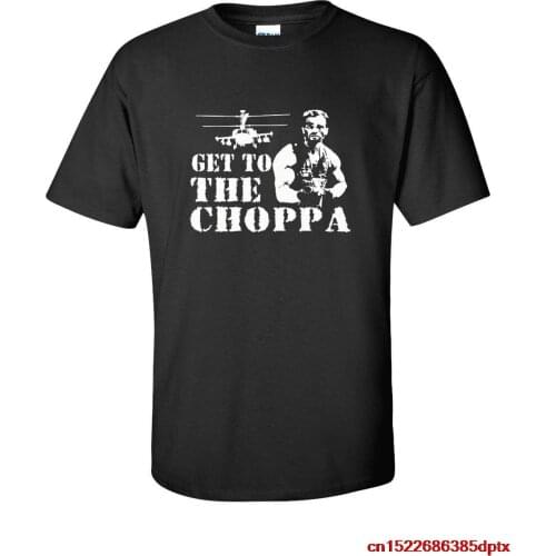 GET TO THE CHOPPA ARNOLD SCHWARZENEGGER Movie Mens T-Shirt 119