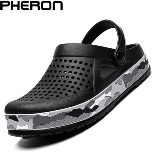 2021 Clogs Sandals Men Large Size Slip On Outdoor Beach Summer Shoes Medical Clogs Causal Breathable Male Sandals With Hole