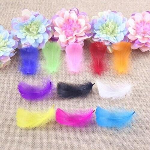 Wholesale 25pcs Mixed color 4-8cm goose feather plumes for wedding hat hair accessories DIY craft making decoration