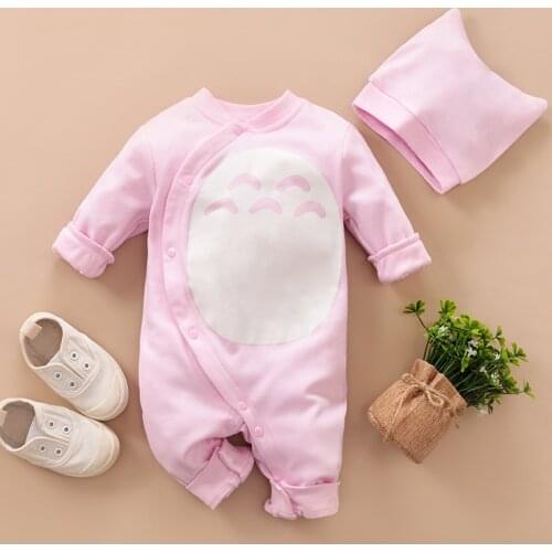 PatPat 100% Cotton 2pcs Totoro Print Long-sleeve Baby Set