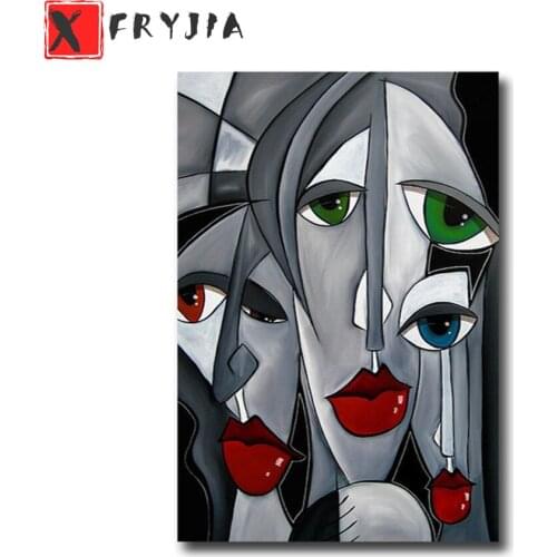 Full Square Diamond Painting Abstract red lips female portrait art Mosaic Needlework Picture Diamond Embroidery Sale Home Decor