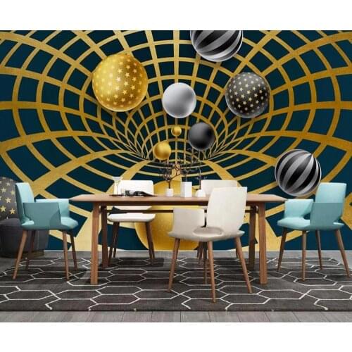 Custom 3D mural wallpaper 3D sphere 3D modern contracted background wall background painting decoration painting