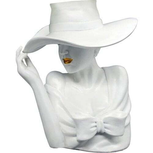 European-style Portrait Resin Sculpture Flower Pot Floral Living Room Desktop Balcony Home Decoration Ornaments