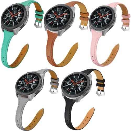 22mm Leather Strap Watch Band For Samsung Galaxy Watch 3 45mm/Huawei Watch GT GT2/Garmin Fenix 6 Watch Wristband