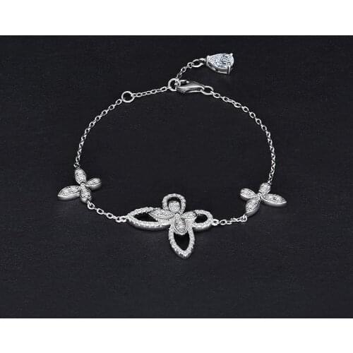 Luxury Simulated Moissanite 5A Cubic Zircon Diamond Butterfly Bracelets for Women Solid Silver 925 Jewelry Valentines Day Gift