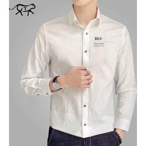 Spring Brand New Men Shirt Male Dress Shirts Mens Fashion Casual Long Sleeve Slim Business Formal Shirt camisa social masculina